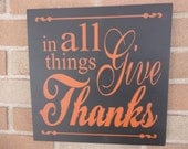In All Things Give Thanks Wood Sign, Housewares, Home Decor, Thanksgiving