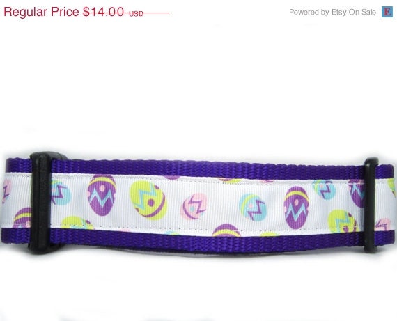 ON SALE Easter Eggs 1.5 inch wide Dog Collar, easter, spring, holiday, white, pink, purple, blue, green, small, medium, large, XL