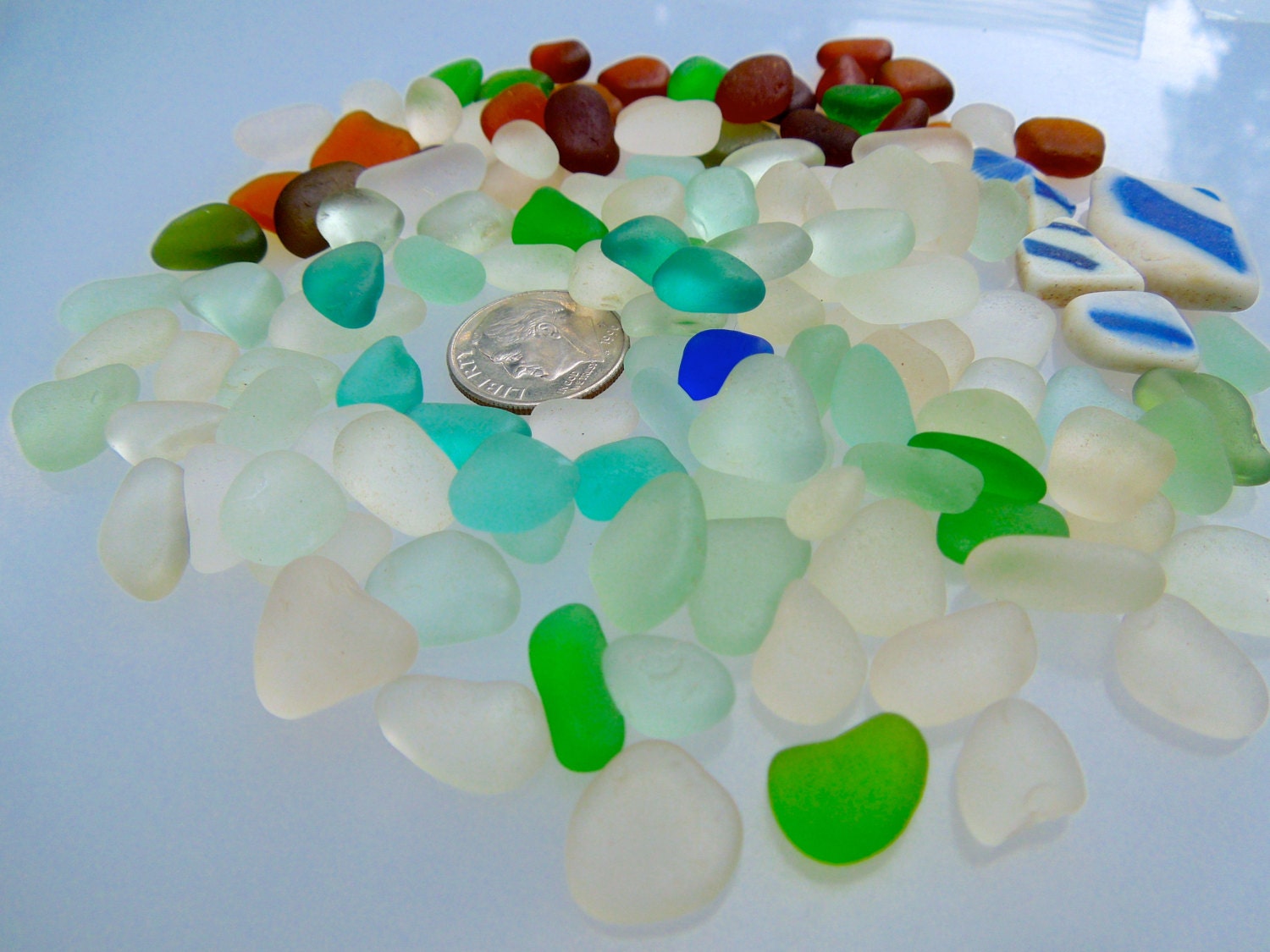 Beach Glass or Sea Glass of Hawaii  beaches 125 JG  POTTTERY  SALE 24 dollars in my Etsy shop, SeaGlassFromHawaii
