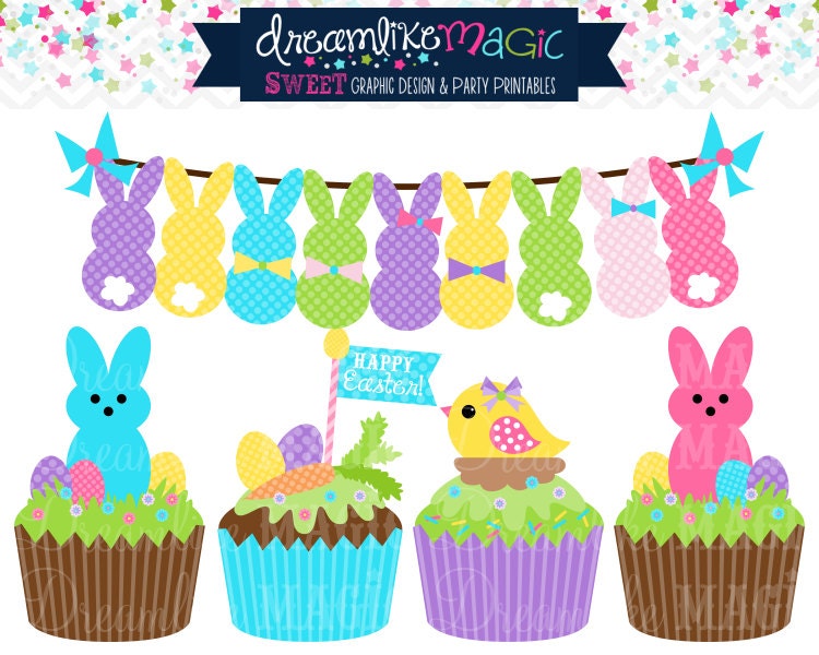 Easter Party Cupcakes- Clipart for Personal or Commercial Use Il_170x135