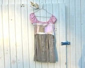 xsmall - medium  / Romantic Patchwork / Upcycled clothing / Funky Denim Tunic / Shirt / Eco Dress / Denim Artsy Dress by CreoleSha