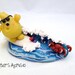 Surfing COWABUNGA Parker Figurine - Polymer Clay Storybook Sculpture