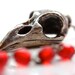 Red Raven Skull Rosary in Sterling Silver Blue Bayer Design NYC