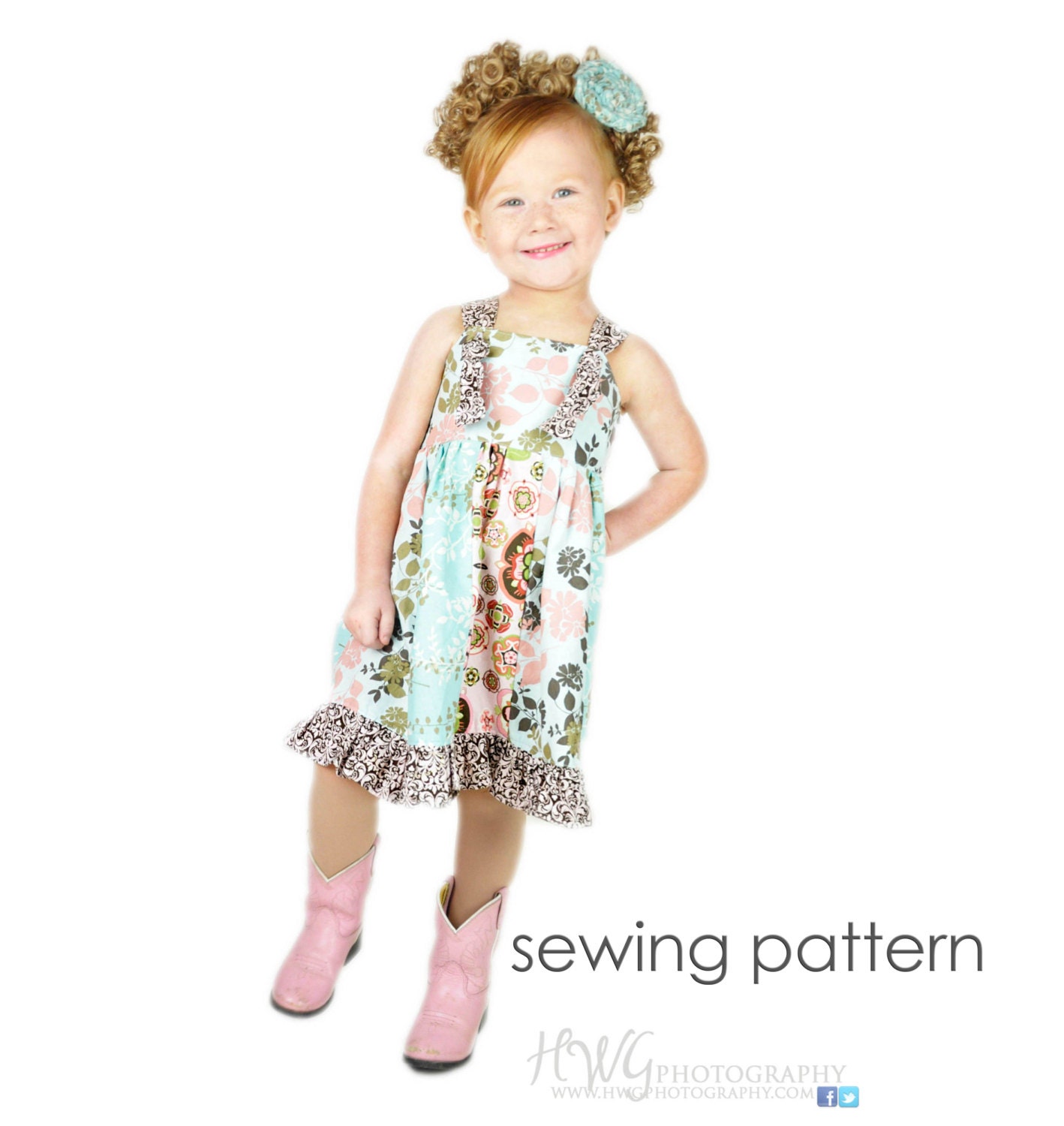 Dress SEWING PATTERN - Girls and Dolls, Love Me Knot
