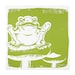 Wall Art, Green Frog Framed Cloth Print, 19 inch Bark Cloth Silk Screened