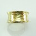Gold Ring Wide Wedding Band Concaved Textured (Ir134)