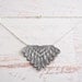 Lace Necklace - Emele - Silver Lace Bridesmaid Necklace - Geometric Diamond Metallic Gray Lace Jewelry