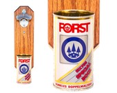 Forst Beer Wall Mounted Bottle Opener with Vintage Italian Beer Can Cap Catcher - Gift for Groomsmen - Barware - Mancave Gift for Him