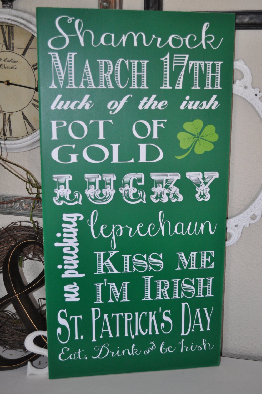 St. Patrick's Day Typography Art/ St. Patty's Day Sign