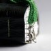Green leather Journal, blank book sketchbook, beaded dinosaur notebook