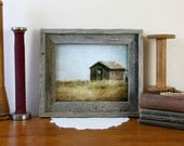 Framed Old Barn Photograph - rustic barn wood frame old barn prairie brown field ready to hang 8x10 photograph in 11x14 frame