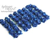 Royal Blue Mini Roses - 4 Sets of 12 - 48 Pieces on Wire Stem