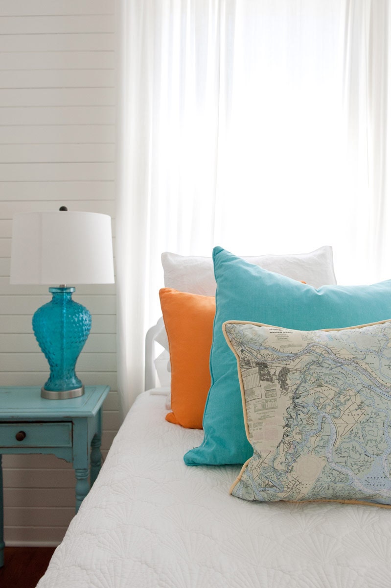 Nautical Chart Pillow - Indoor/Outdoor - Savannah, Georgia