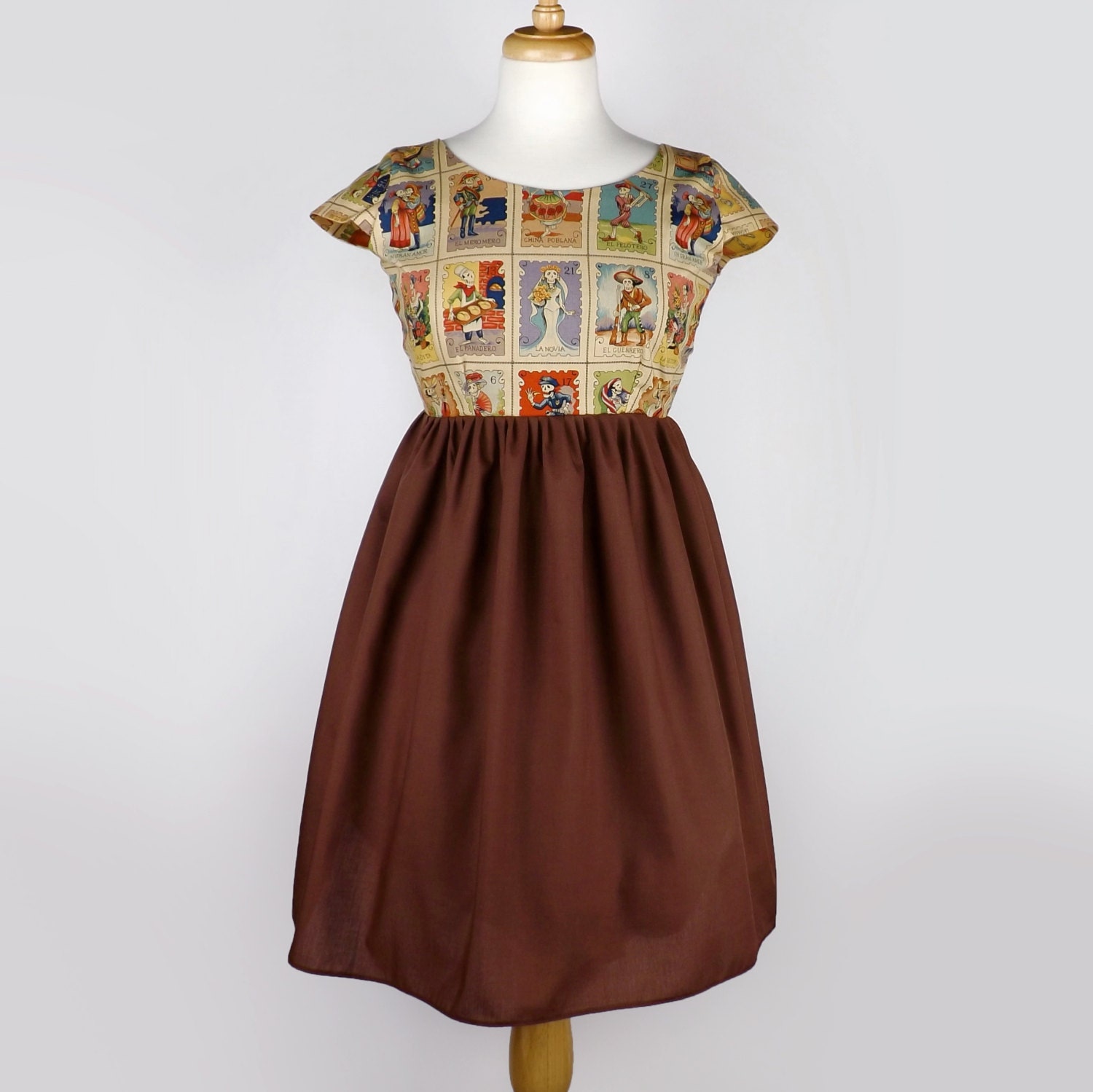 Mexican Cartas Marcadas  Loteria  Dress / Day of the Dead Skulls