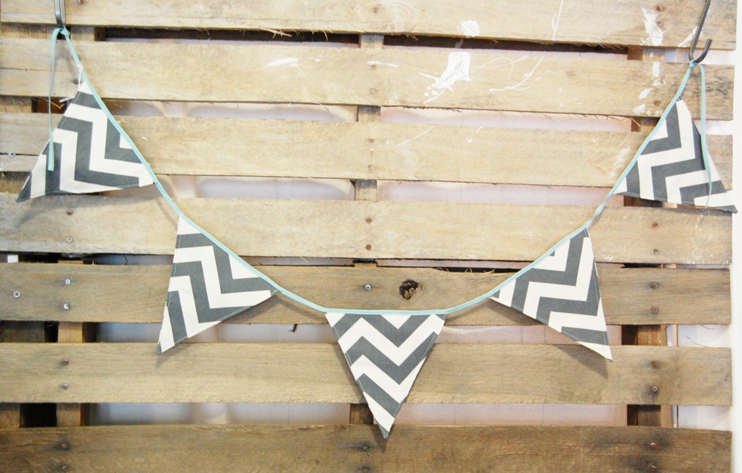 Grey Chevron Pennant Banner
