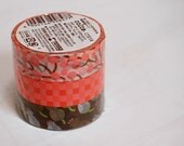 Japanese washi masking tape, 3 rolls set  15mm x 12M