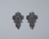 iris grey lace chandelier earrings