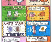 Printable Cute Foodie Mini Note Cards