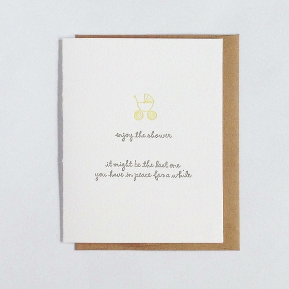 Funny Letterpress Baby Shower Congratulations Card