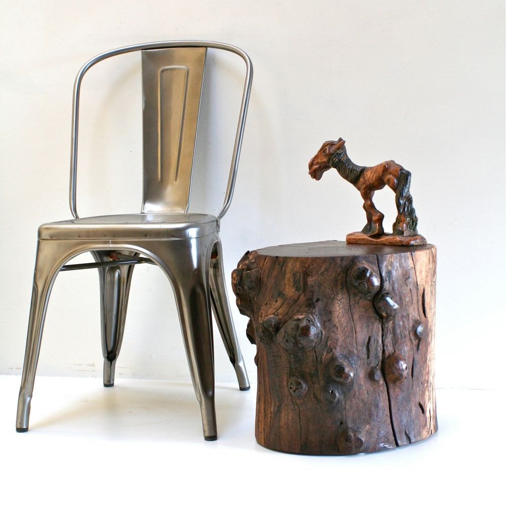 Walnut Tree Stump Stool Table Footstool Seat