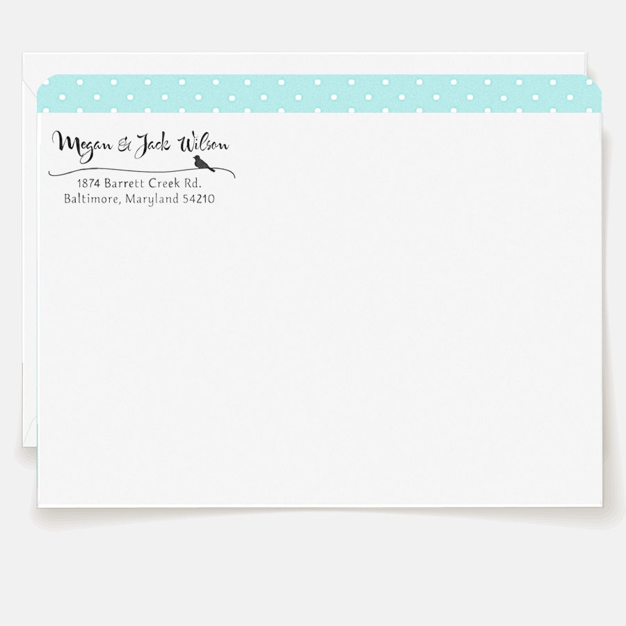 Custom Stamp -  Self Inking Address Stamp - Calligraphy Bird