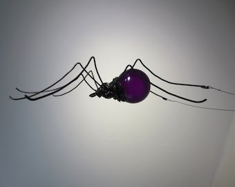 Purple Sun Catcher Window Spider Hanging Art, Made to Order