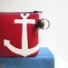 Anchor Screenprint Mini Zipper Pouch Recycled Cotton Keyring