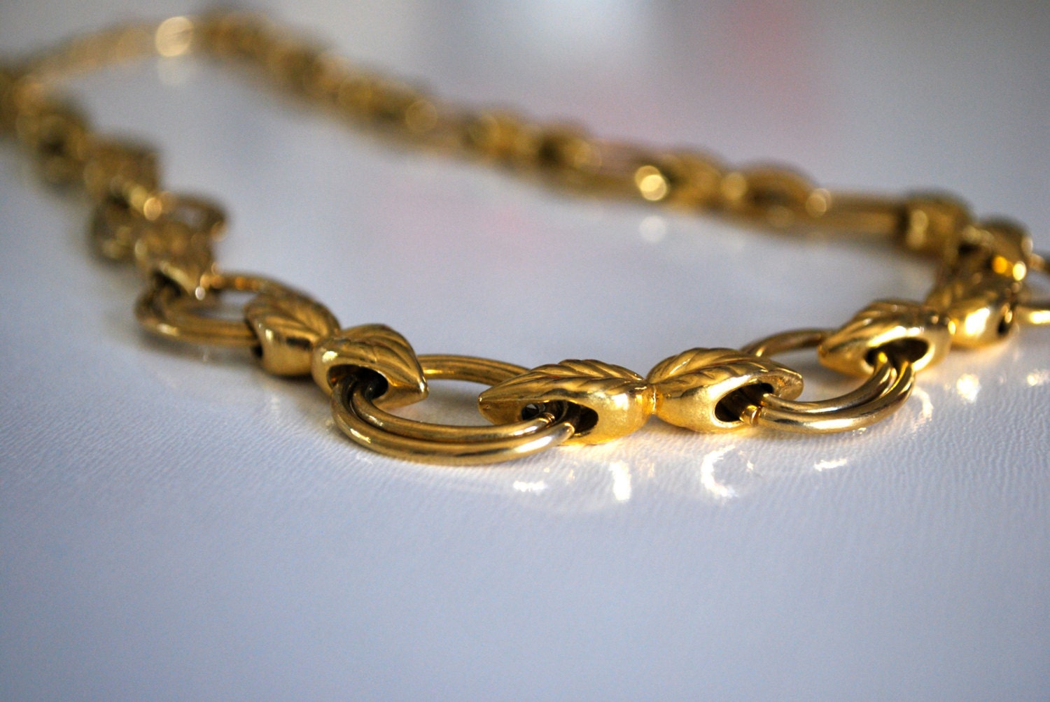 Vintage Gold Leaf Necklace