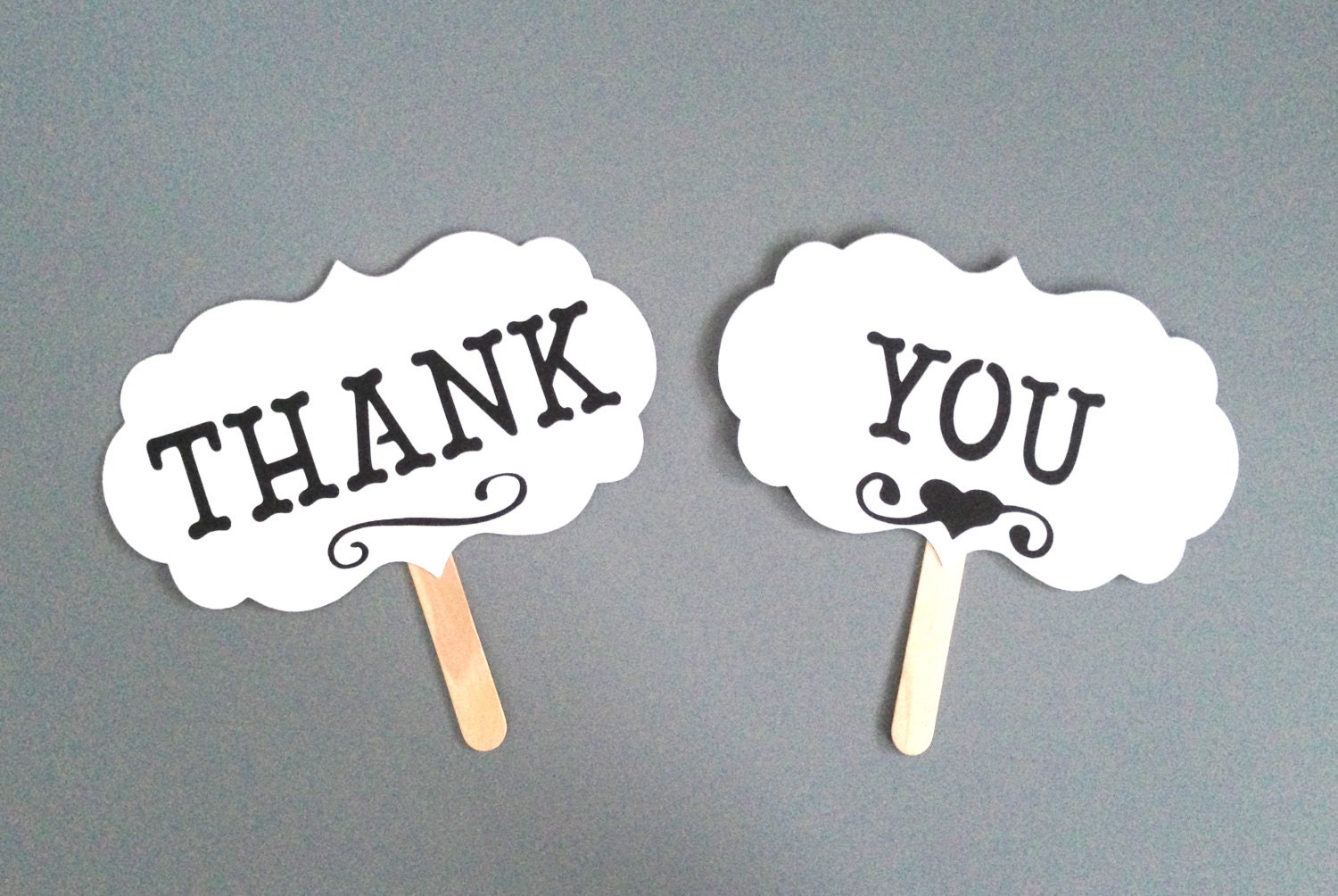 THANK YOU Photo Prop Photo Booth Props Set of 2 Thank You Sign Wedding Photo Props Wedding Day Props