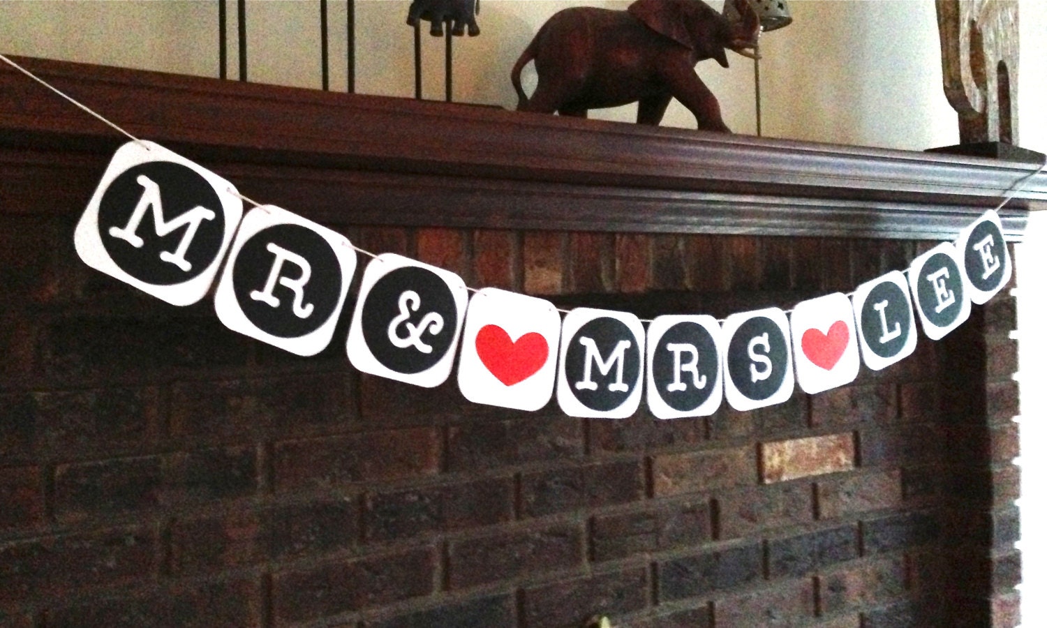 Mr and Mrs Banner with Custom Name Mr and Mrs Garland Wedding Day Banner Bunting Garland Mr and Mrs Sign Wedding Reception Decoration