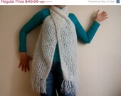 ON SALE 40 % OFF Snow White Mohair Long Scarf