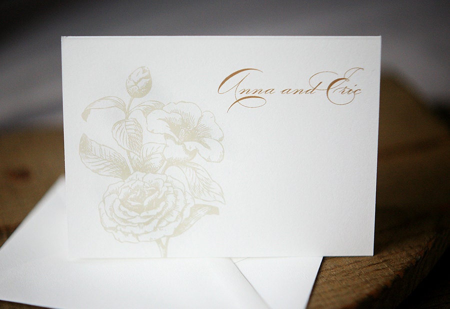 Wedding Thank You Notes - Rose Personal Stationery