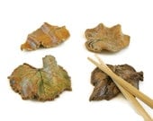 Leaf Chopstick Rests - Set of 4 - Made with Real Leaves - Woodland