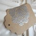 6 Kraft silver embossed doily gift tags