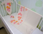 Organic WELCOME To Our World Gift Set in Pretty Poppies. Set Includes Cuddly Blanket, Knotty Bottom Nightie and Matching Hat.