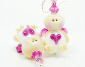 Cupid Earrings, Valentine Earrings, Valentine Jewelry, Lampwork Earrings, Glass Earrings, Glass Bead Earrings, Beadwork Earrings