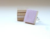 Pink Breast Cancer Awareness Ribbon Scrabble Tile Ring - Silver Adjustable (T71)