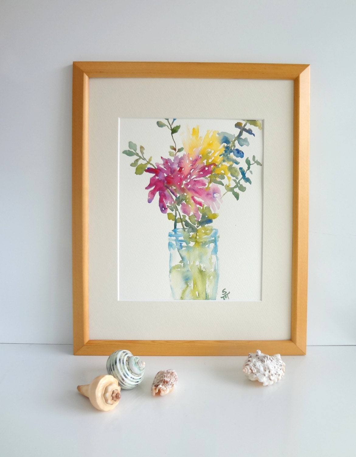 Afternoon Bouquet Original Watercolor Flowers Painting