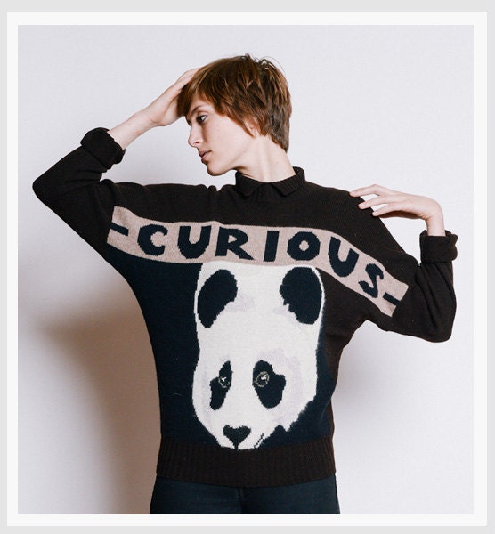 KRIZIA Vintage 1980s Curious Panda Sweater