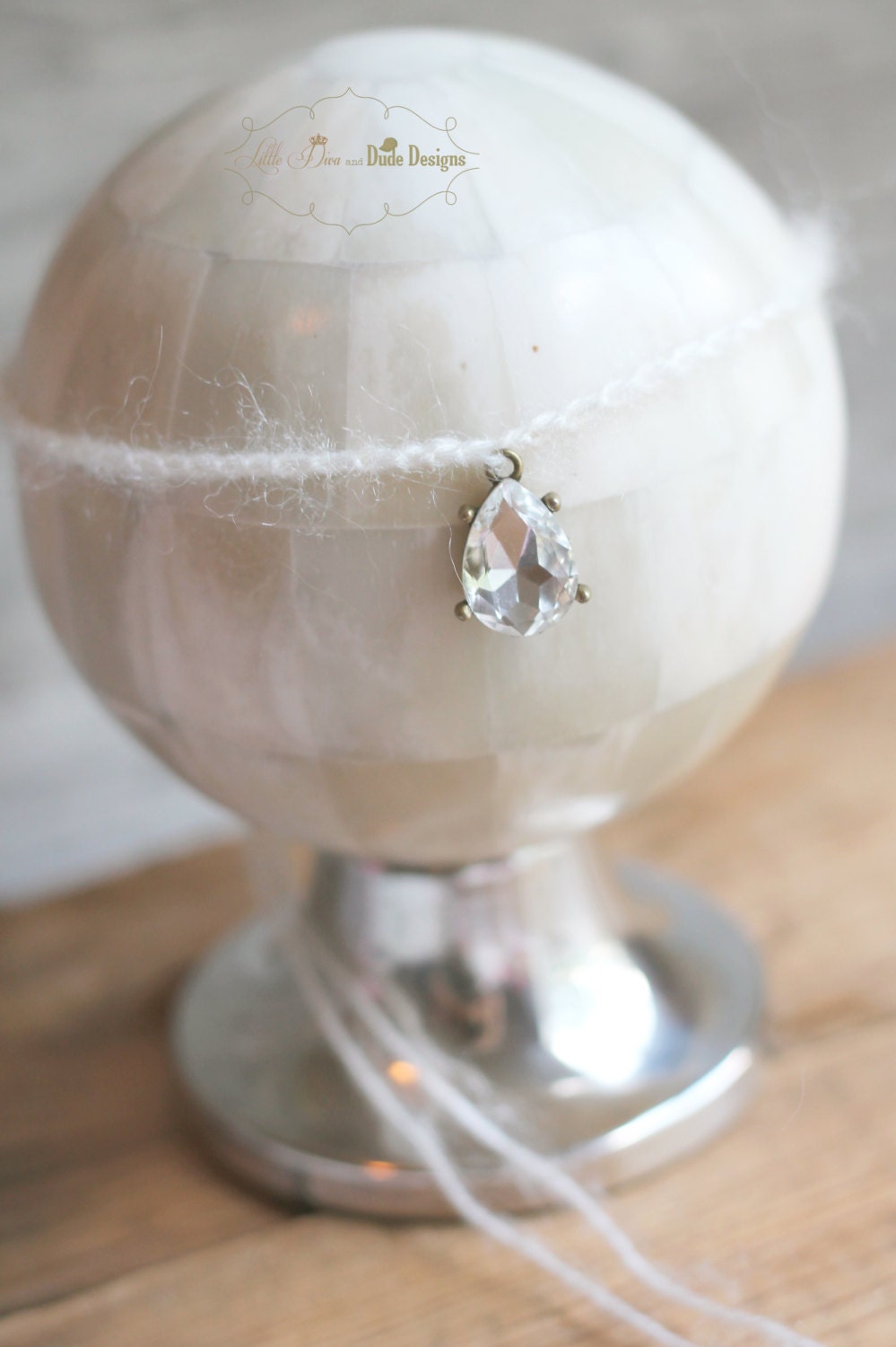 teardrop rhinestone halo/tieback
