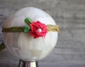 red rose silk halo/tieback