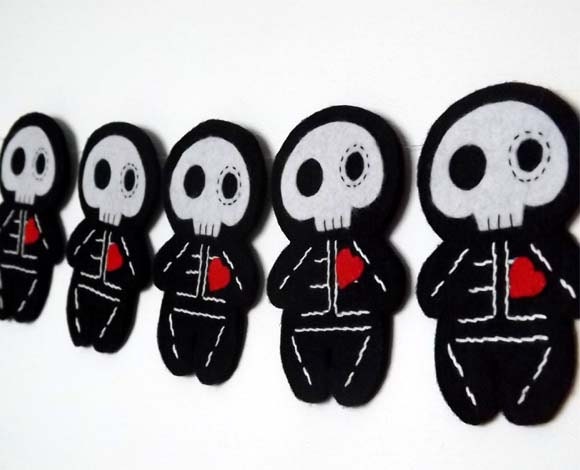 Day of the Dead Sugar Skull Felt Bunting Decoration