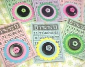 Bitty Bingo Button Cards Petite Sewing Buttons Fashion Embellishments Collection On Cards Set (8) Each