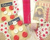Oh Sew Red and White Notions Supply Mix Destash Inspiration Pack