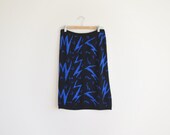 Vintage black and blue knitted skirt