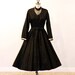 1950s Dress, 50s Full Circle Skirt Dress, Vintage Little Black Cocktail Dress, Marshall Field & Co, New Look XXS
