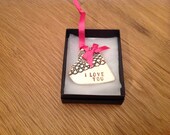 I love you Ceramic Valentine keepsake Card, Gift, Tag, I love you, Heart