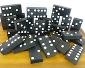 Vintage Handmade Giant Set of 26 Dominoes Game 3.5" long Retro Art Part Sculpture