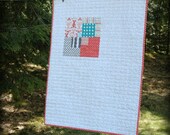 Baby Quilt, Hand-Stitched Binding, Lotta Jansdotter Collection Fabric.... Made to Order