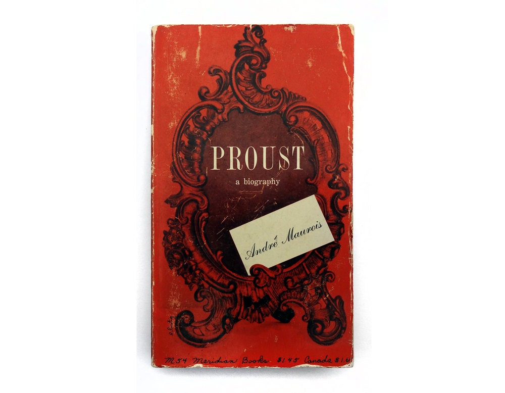 Elaine Lustig book cover design, 1958. "Proust: A Biography" by André Maurois